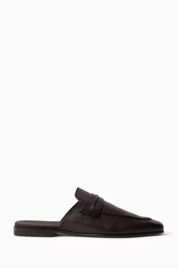 Mocassin Sabbia Loafer Mule in Natural Grain Leather