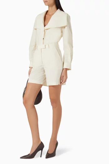 MId-rise Shorts in Cotton Poplin