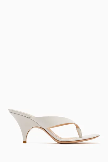 Sofia 70 Thong Mules in Leather