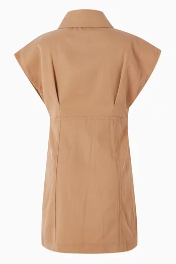 Pleated Shirt Dress in Lyocell