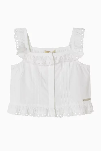 Broderie Anglaise Ruffle Top
