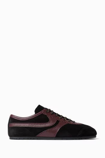 Leather-trim Sneakers in Suede