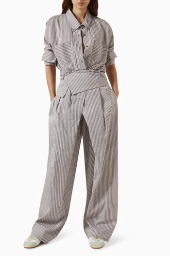 Parong Wide-leg Pants in Cotton Blend