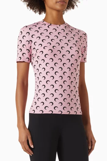 Moon-print T-shirt in Jersey