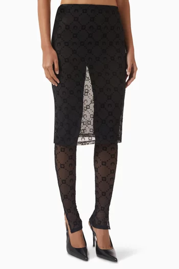 Moon-motif Skirt Pants in Mesh