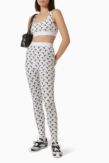 Moon-print Sports Bra in Jersey