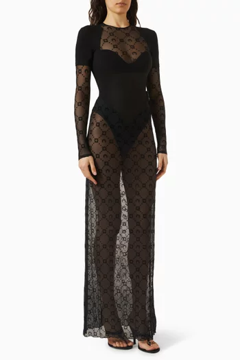 Layered Catsuit Dress in Mesh
