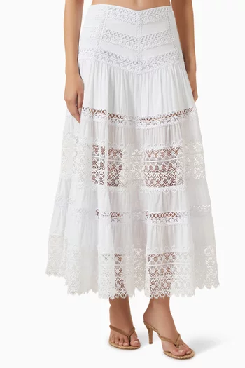 Serza Long Skirt in Cotton Voile