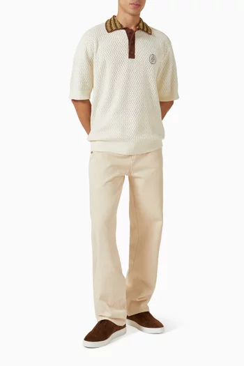 Maille Ajoure D'Miroir Polo T-shirt in Crochet-knit
