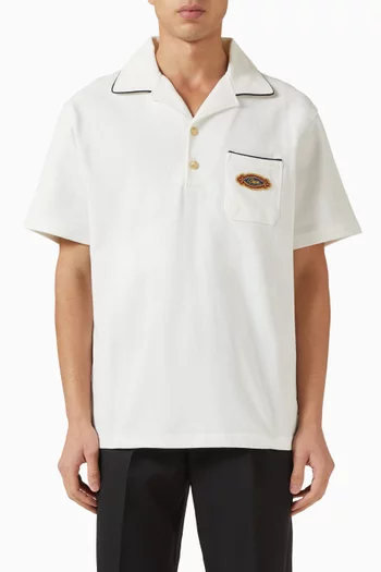 Drôle Patch Polo T-shirt in Cotton-piqué