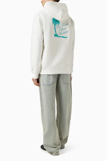 Palmier Embroidered Hoodie in Cotton-fleece