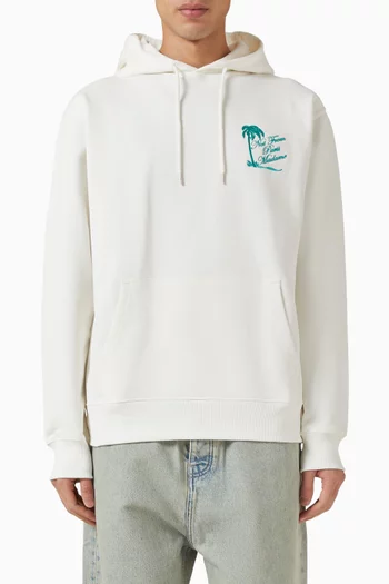 Palmier Embroidered Hoodie in Cotton-fleece