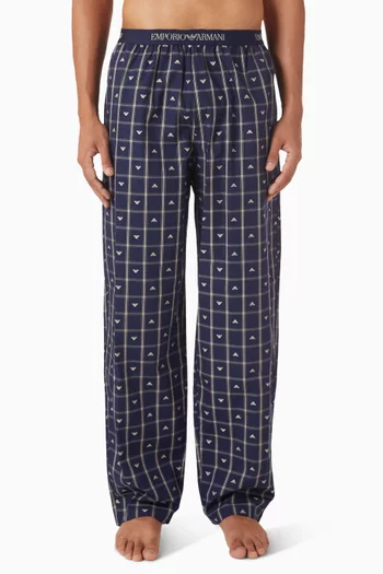 Jacquard Logo Pyjama Pants in Cotton