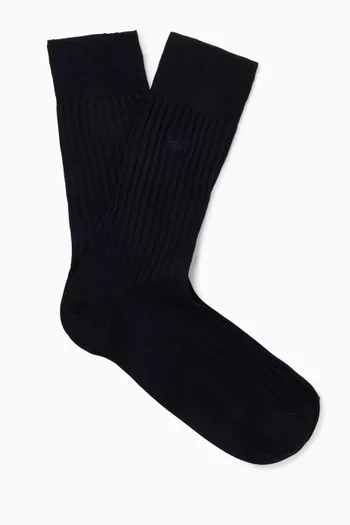 Logo Ankle Socks in Ribbed-knit