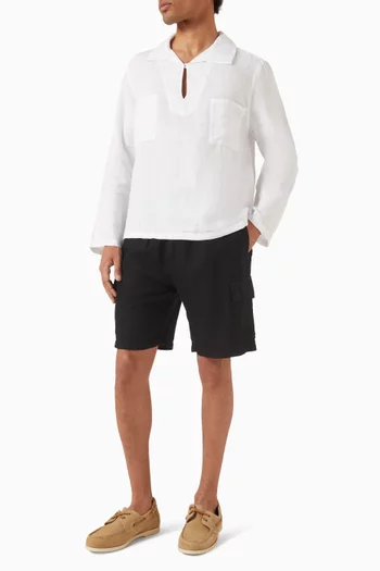 Cargo Pocket Bermuda Shorts in Linen
