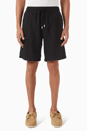 Cargo Pocket Bermuda Shorts in Linen
