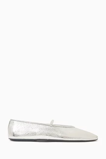Dancerina Ballet Flats in Metallic Leather