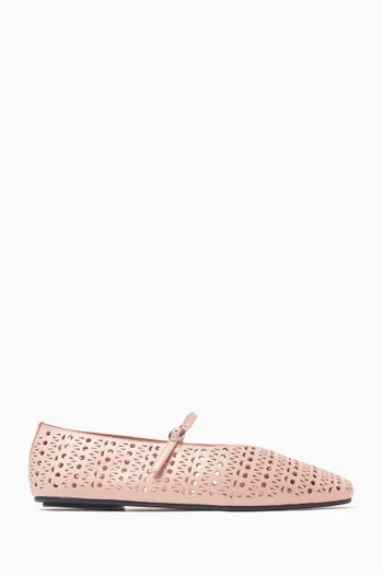 Khloe Ballet Flats in Perforated Leather
