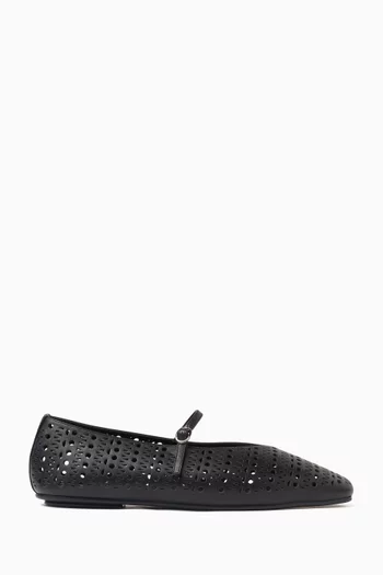 Khloe Ballet Flats in Perforated Leather
