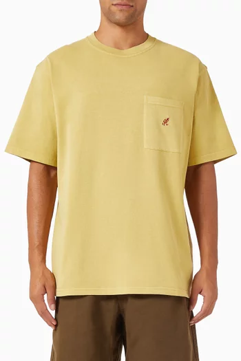 One Point Pigment Dyed T-shirt in Cotton-jersey