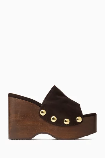 Wedge Mules in Suede