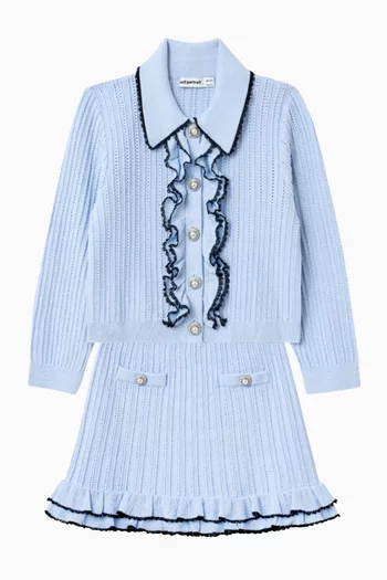 Frill Trim Cardigan in Viscose Blend