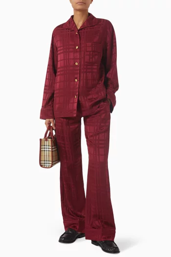 Penelope Check Pyjama Shirt in Silk