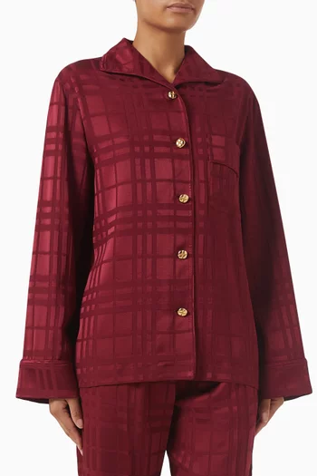 Penelope Check Pyjama Shirt in Silk