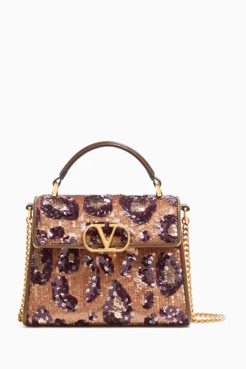 Mini VSling Embellished Top-handle Bag