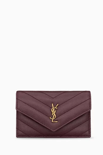 Cassandre Flap Card Case in Grain de Poudre Leather