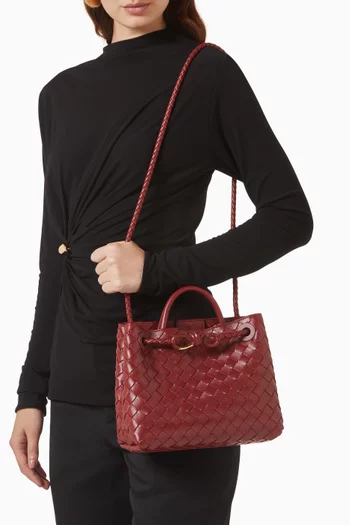 Small Andiamo Top-handle Bag in Intrecciato Leather