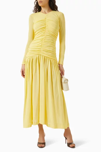 Evidente Midi Dress in Cotton Crepe