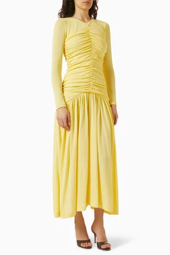 Evidente Midi Dress in Cotton Crepe