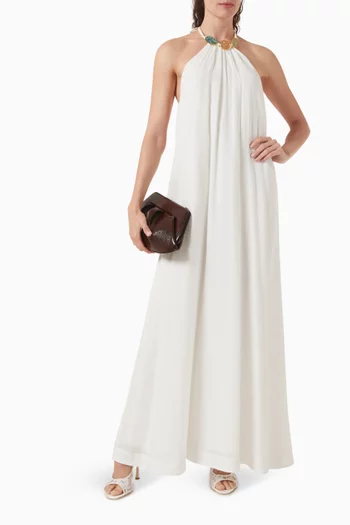 Aidan Open-back Dress in Linen Blend