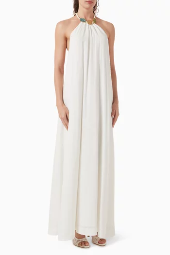 Aidan Open-back Dress in Linen Blend