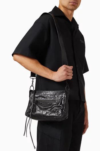 Small Le City Moto Shoulder Bag in Arena Lambskin