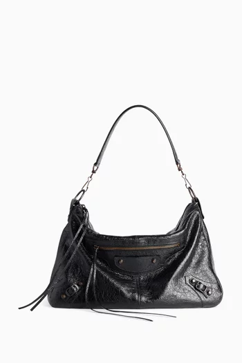 Small Le City Moto Shoulder Bag in Arena Lambskin