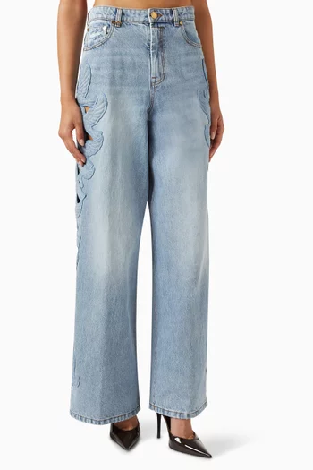 Alchemy Appliqué Flared Jeans in Denim