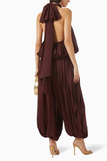 Luna Billow Halterneck Top in Silk