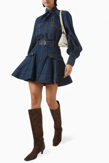 Cargo Mini Skirt in Denim