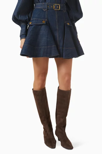 Cargo Mini Skirt in Denim