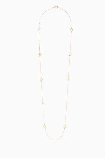 Forget Me Not Long Necklace in 18kt Gold-plated Brass