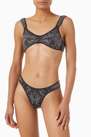 Texano Embellished Brazilian Bikini Set
