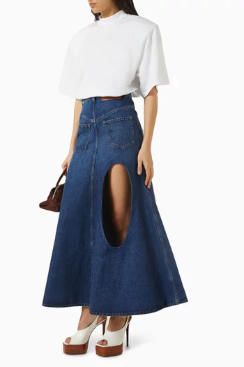 Flared Back to Front Cut-out Skirt