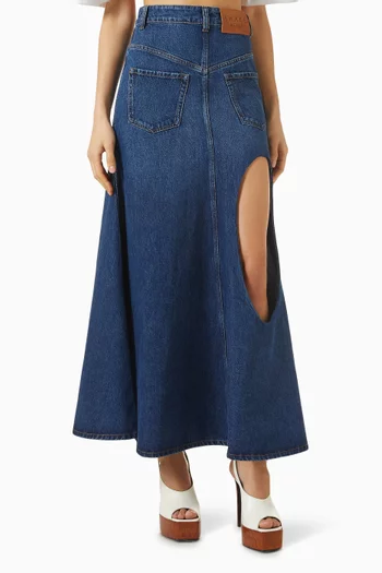 Flared Back to Front Cut-out Skirt