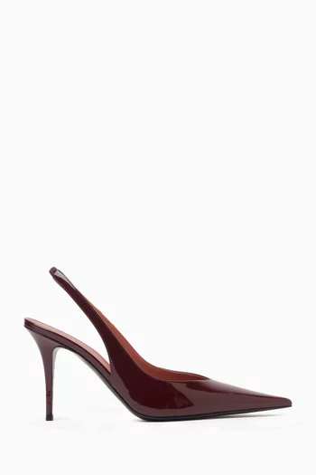 Anok 90 Slingback Pumps in Patent Leather