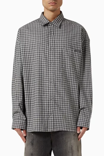 Flannel Button Up Shirt in Cotton