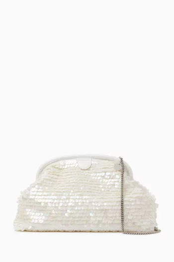 Falabella Sequined Soft Clutch Bag in Eco Satin