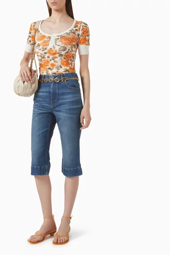 Rose-print Top in Cotton