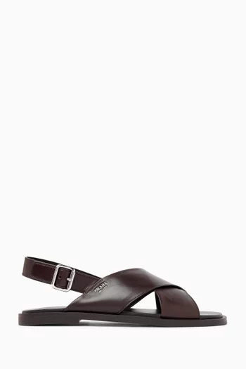 Crisscross Sandals in Leather